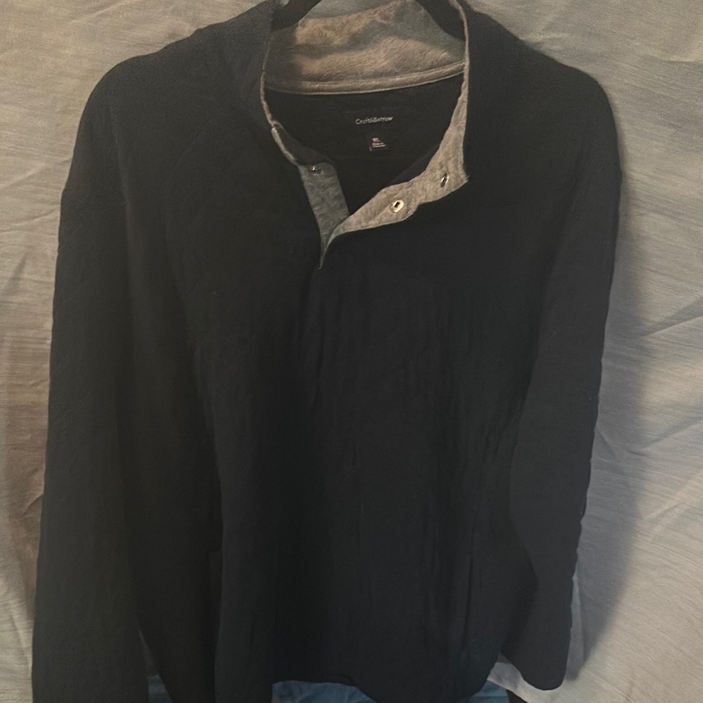Black and Gray Quarter-Zip Sweater